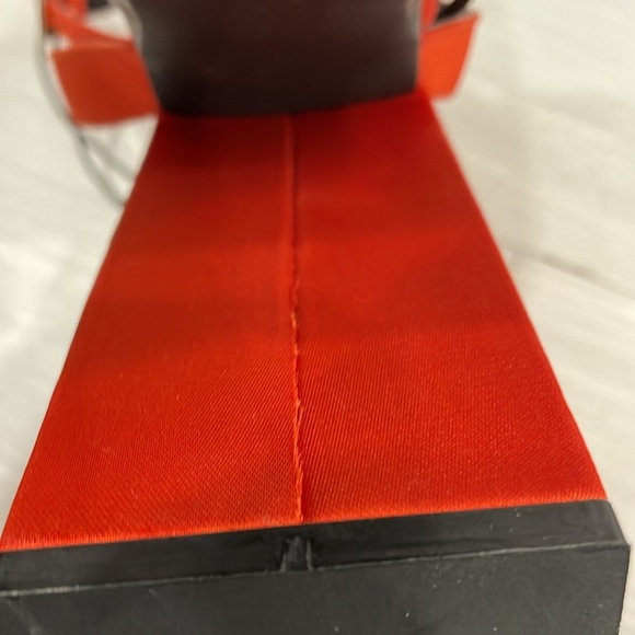 Zara Orange Satin Chunky Platform Heels - Picture 12 of 16